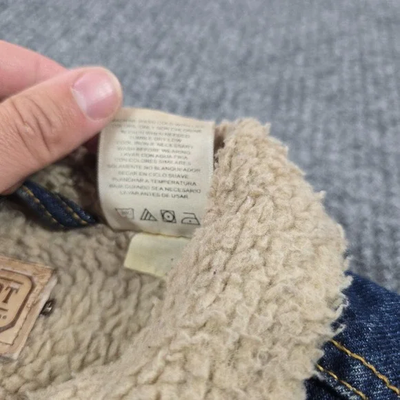 C.E. Schmidt Workwear Jacket Womens XL Blue Denim Lined Sherpa Collar Pockets - Picture 5 of 12